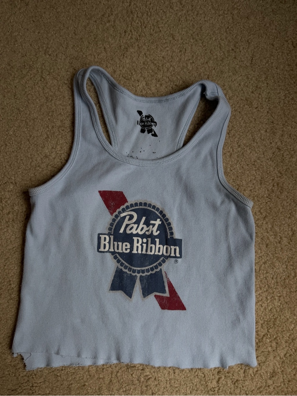 Pabst Blue Ribbon Light Blue Women's Ribbed Tank Top